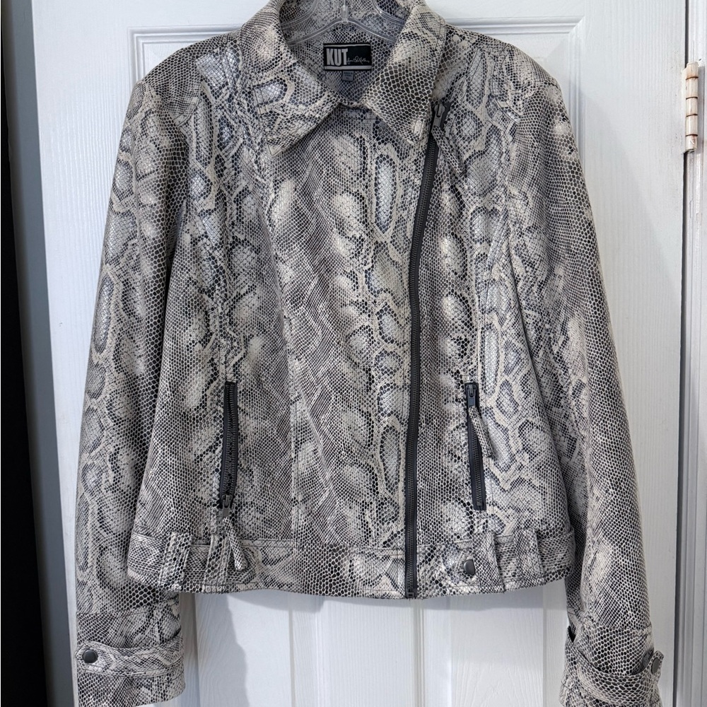 Kut from the Kloth Snake Print Leather Jacket